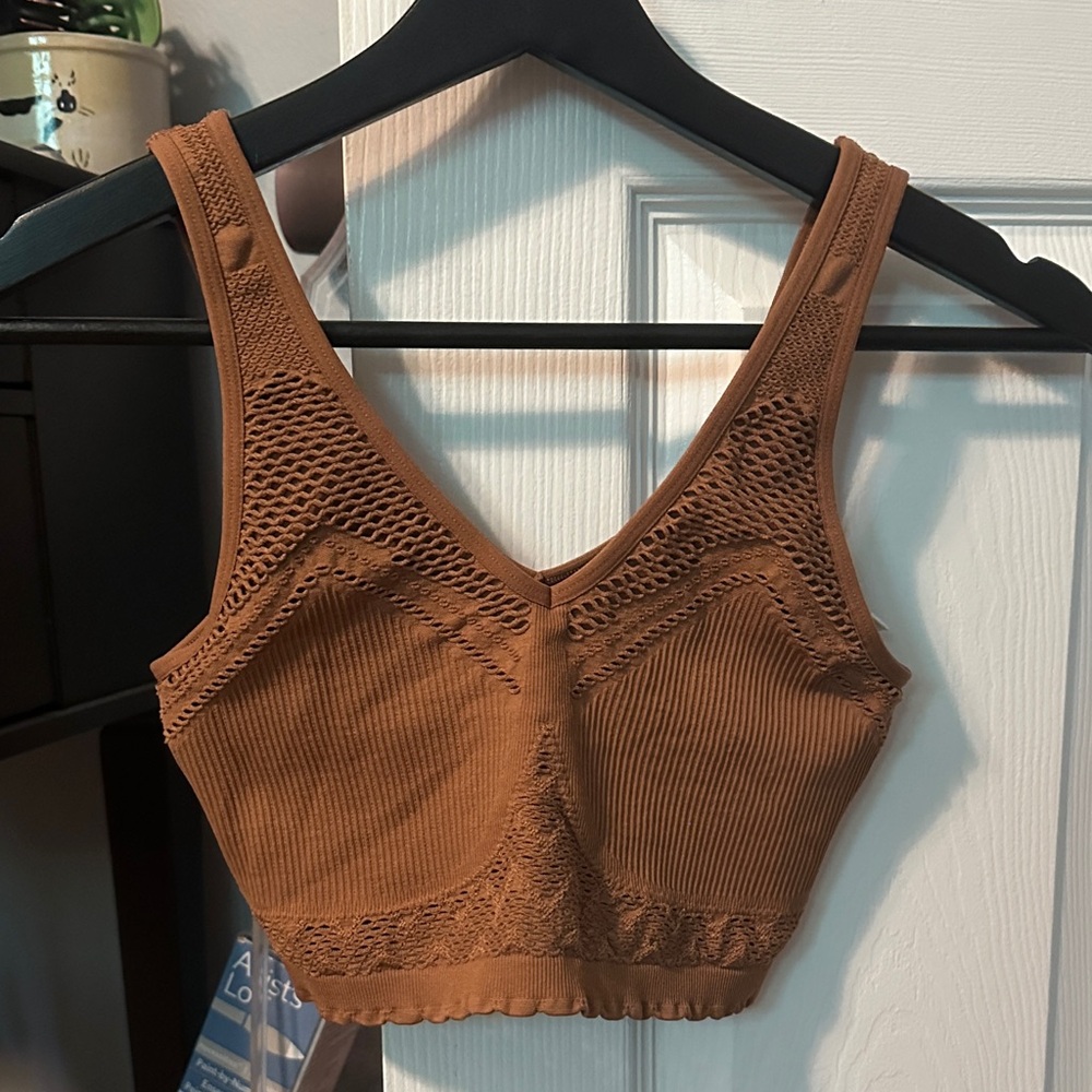 Aerie Brown Lace Detail Bra